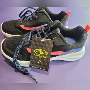 Athletic Works Kids Black and Pink Sneakers